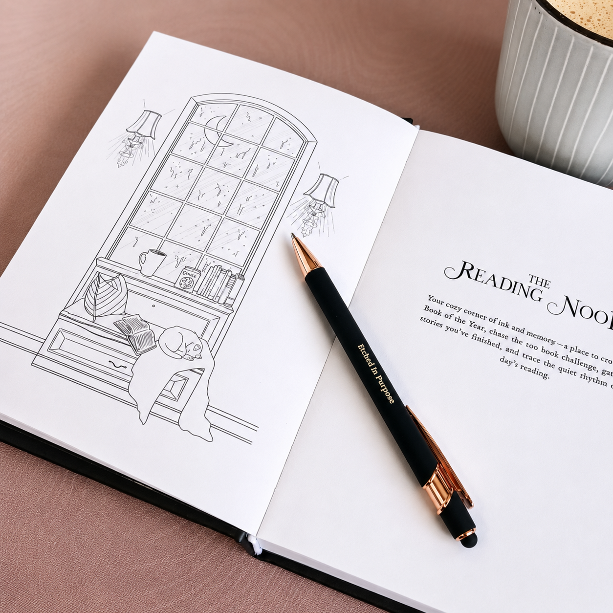 Tales in Ink Reading Journal displayed as a gift idea for book lovers and journal enthusiasts